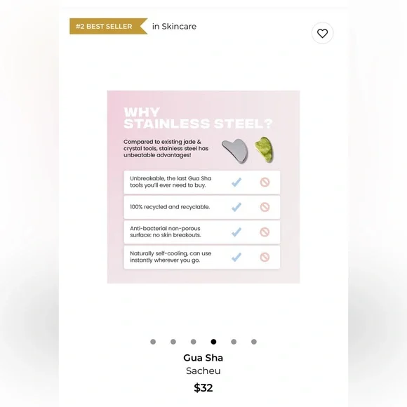 Sacheu Stainless Steel Gua Sha - Picture 4 of 10